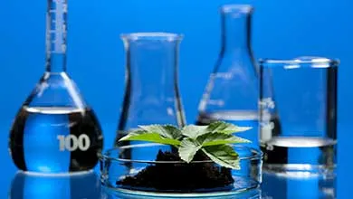 Laboratory Equipment on blue background