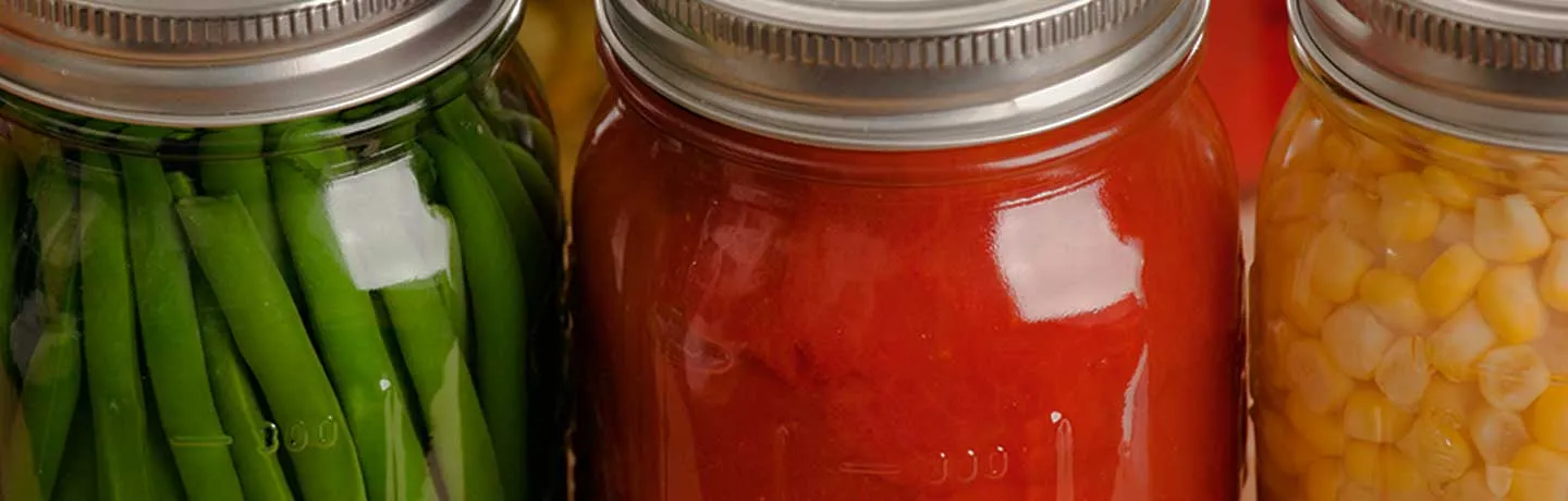 Mason jars full of vegetables